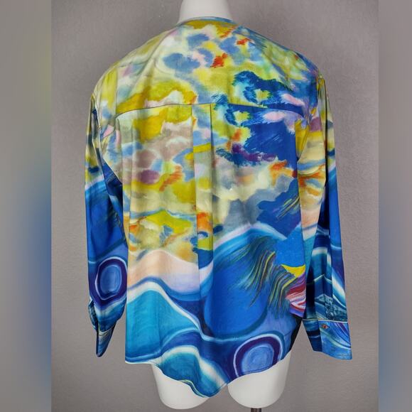 Ulla Johnson Holland Retails $590 Abstract-Print Cotton Wrap Jacket Size 4 - Picture 5 of 16